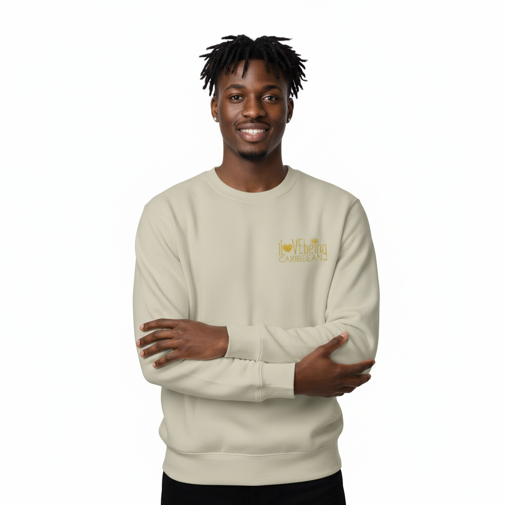 iLBC Signature Sweatshirt on Black model with white background