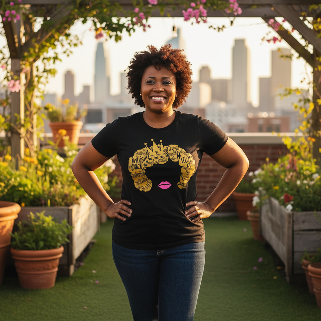 Royal Tee lifestyle image in outdoor setting