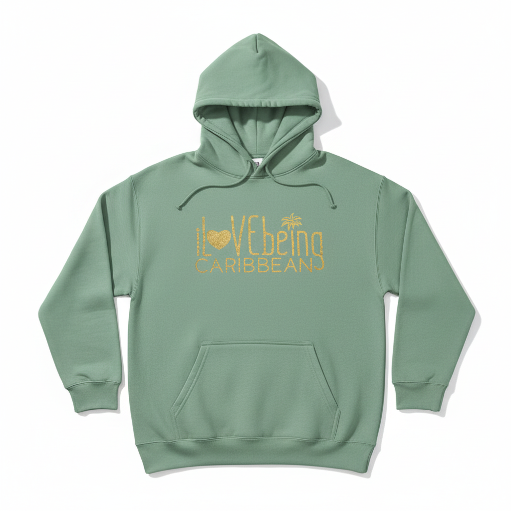 Sage green sweatshirt with correct iLBC logo from Baseball Tee